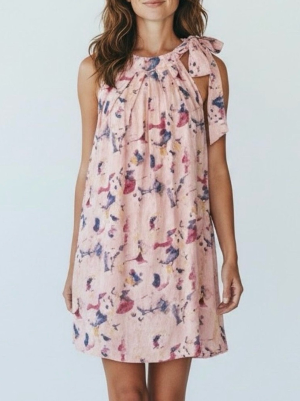 Bellambra Linen‎ Floral Tie-Shoulder Maxi Dress Size M